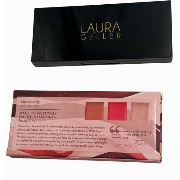 Laura Geller Think Pink Multitasking New Palette Eye Lip Cheek Cream to Powder - Picture 5 of 5